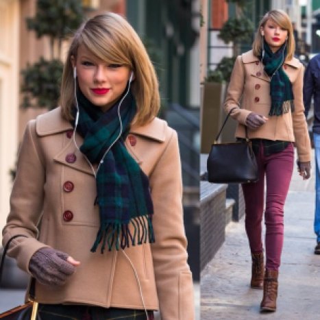 taylor-swift-checkered-plaid-scarf-green-march-28-steven-alan-2014